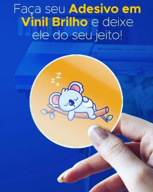 Adesivo vinil Vinil Branco  4x0 Brilho meio corte 
