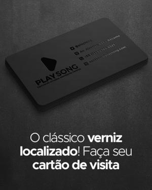Cartão de visita fosco e verniz localizado Couchê 300g e impressão offset 9x5cm Colorida Laminação Fosca e Verniz Localizado  